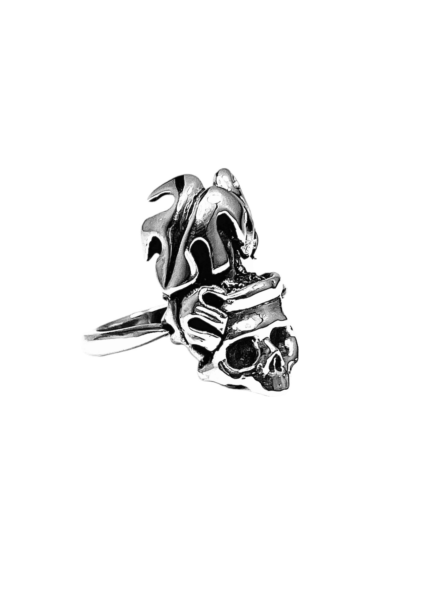 MONSTERA Skull Sterling Silver Ring