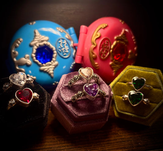 Skulls & Roses Sterling Silver Amethyst Faceted Rose Heart Skull Ring