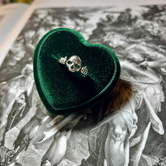 Pumpkin King Skull Sterling Silver Ring