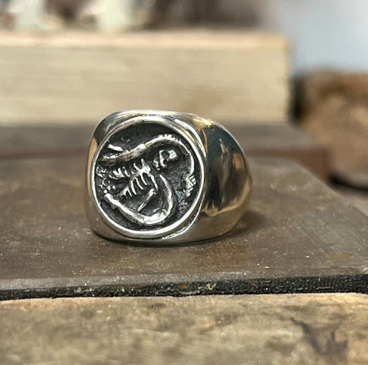 In the Pit Signet Sterling Silver Ring