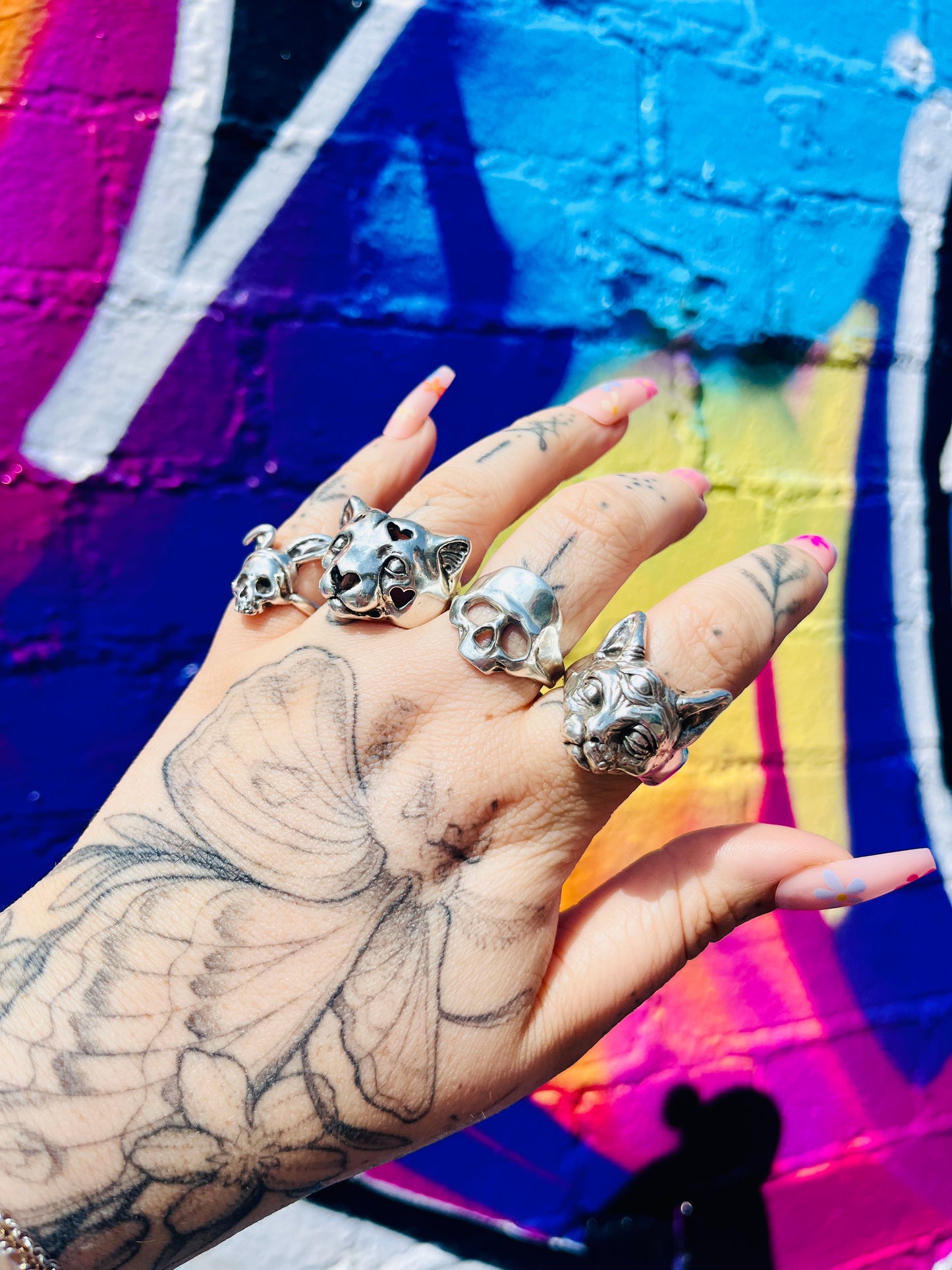 THE ORACLE Three Eyed Cat Sterling Silver Ring