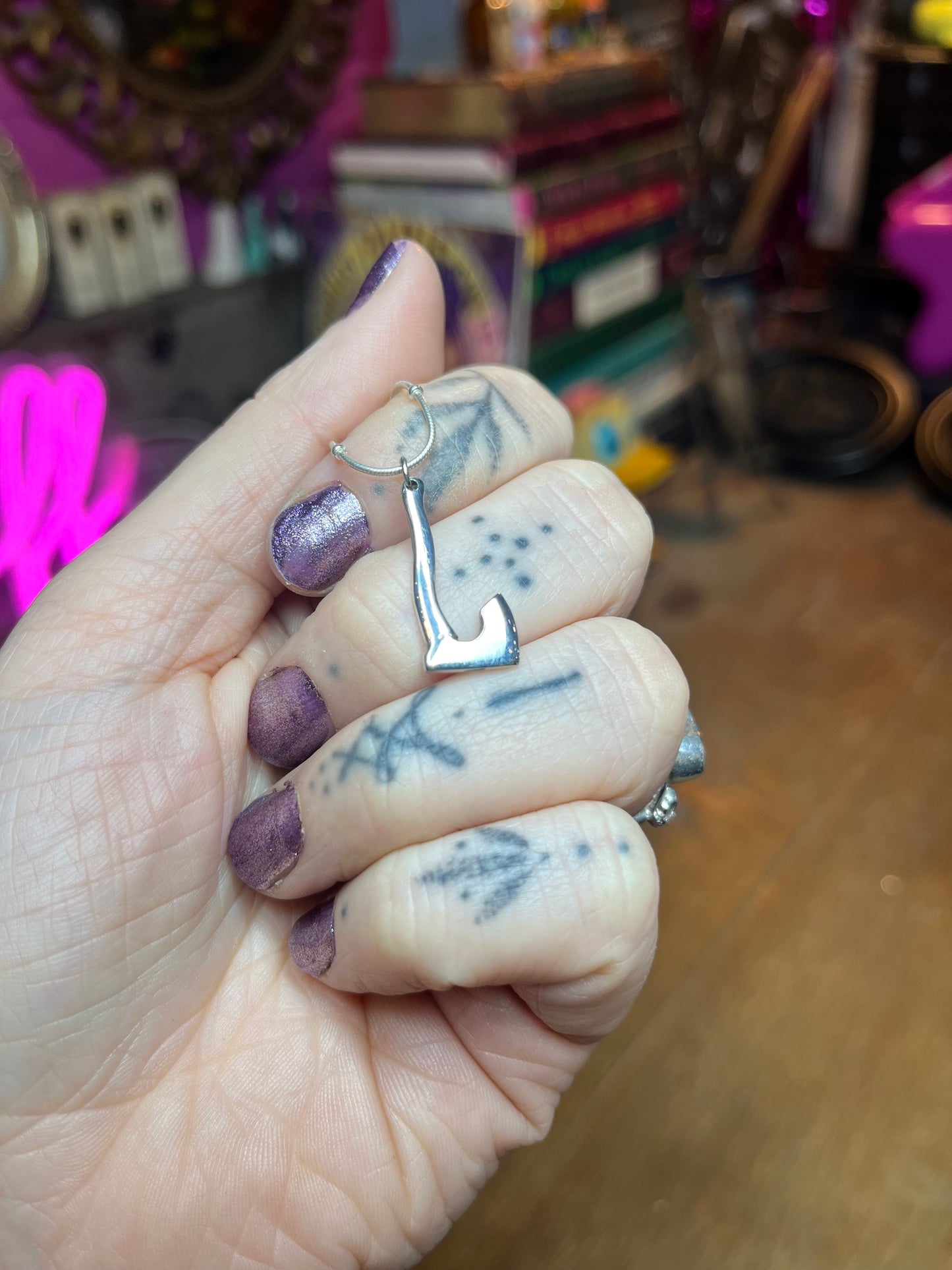 Mini Viking Axe Silver Pendant