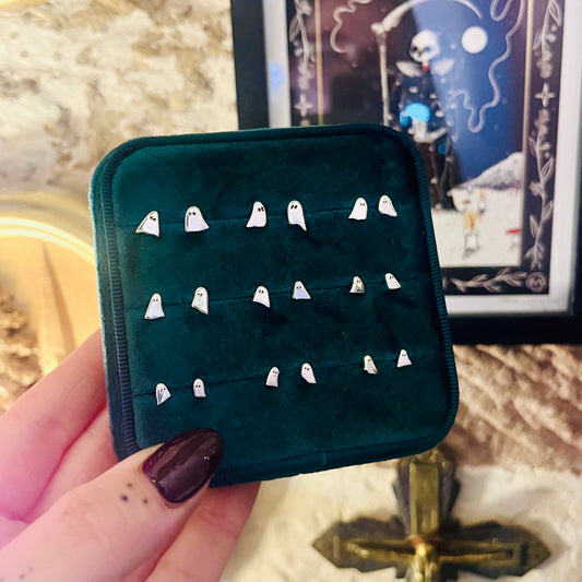 Ghost Get What You Get Sterling Silver Stud Earrings Pair