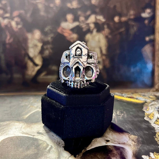 House of Ghosts Sterling Silver Monster Skull Ring