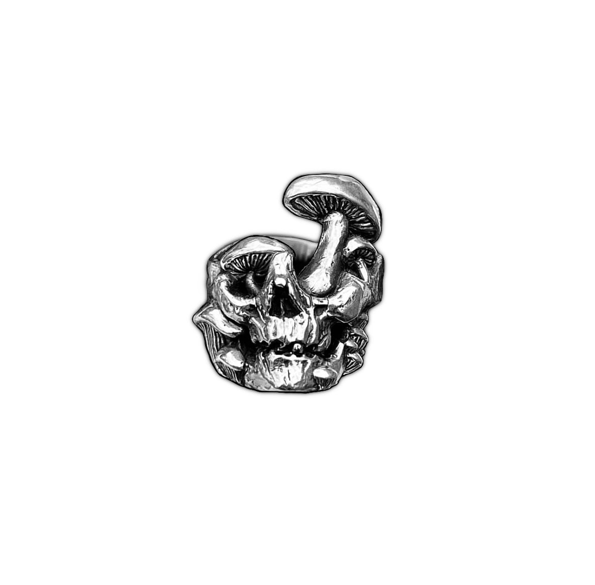 DESTROYING ANGEL Mushroom Skull Sterling Silver Ring