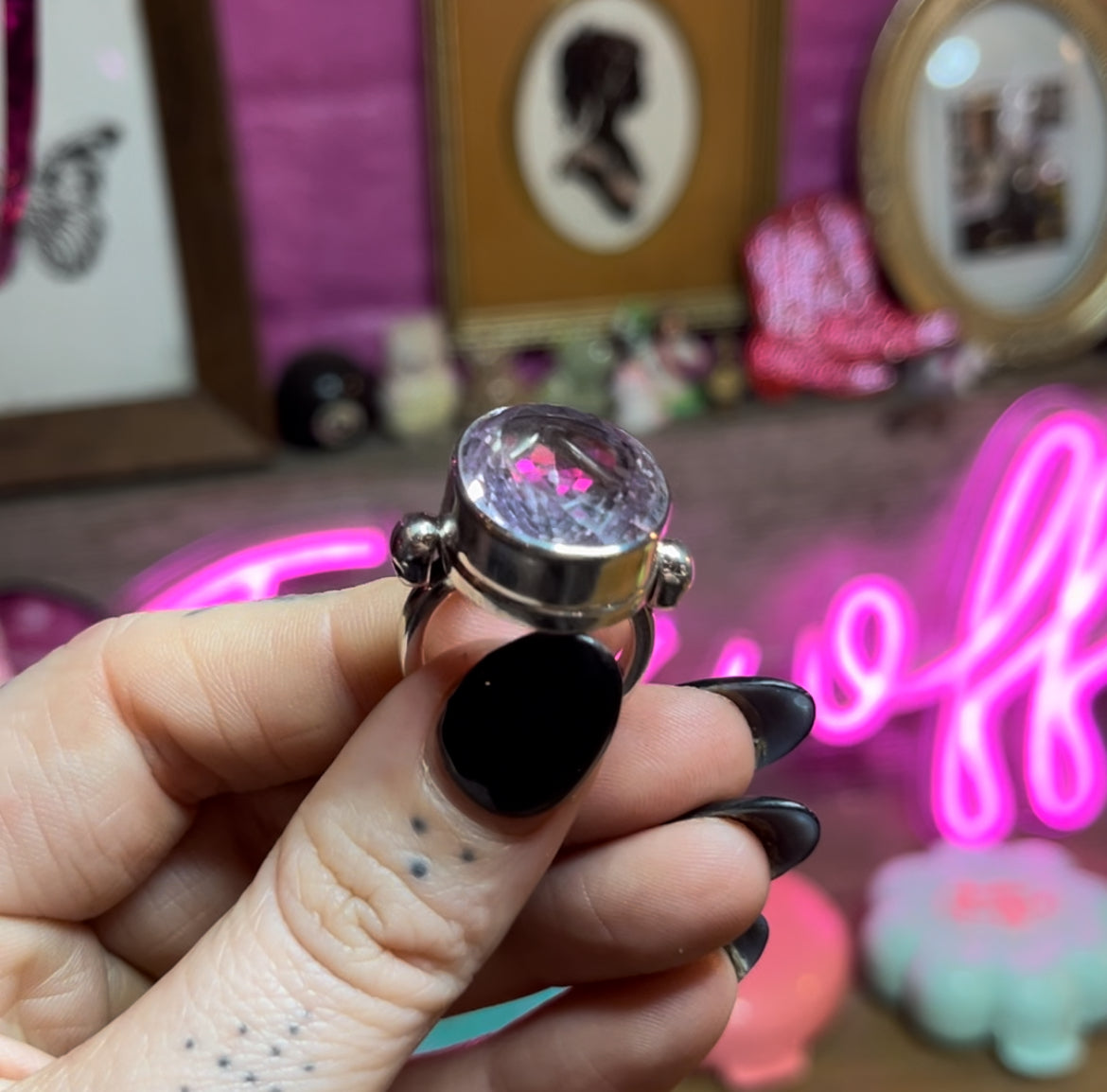 1 of 1 THE AMETHYST Sterling Silver Amethyst Skull Ring