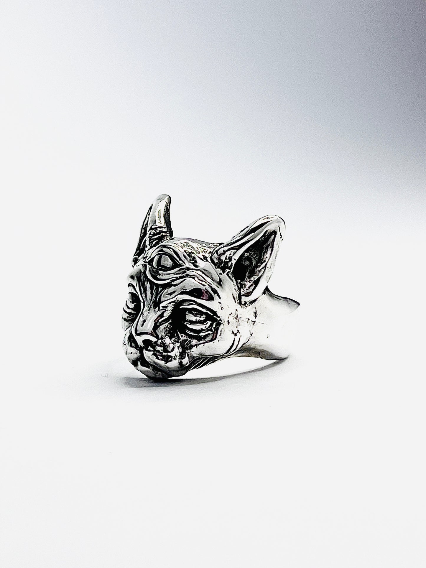 THE ORACLE Three Eyed Cat Sterling Silver Ring