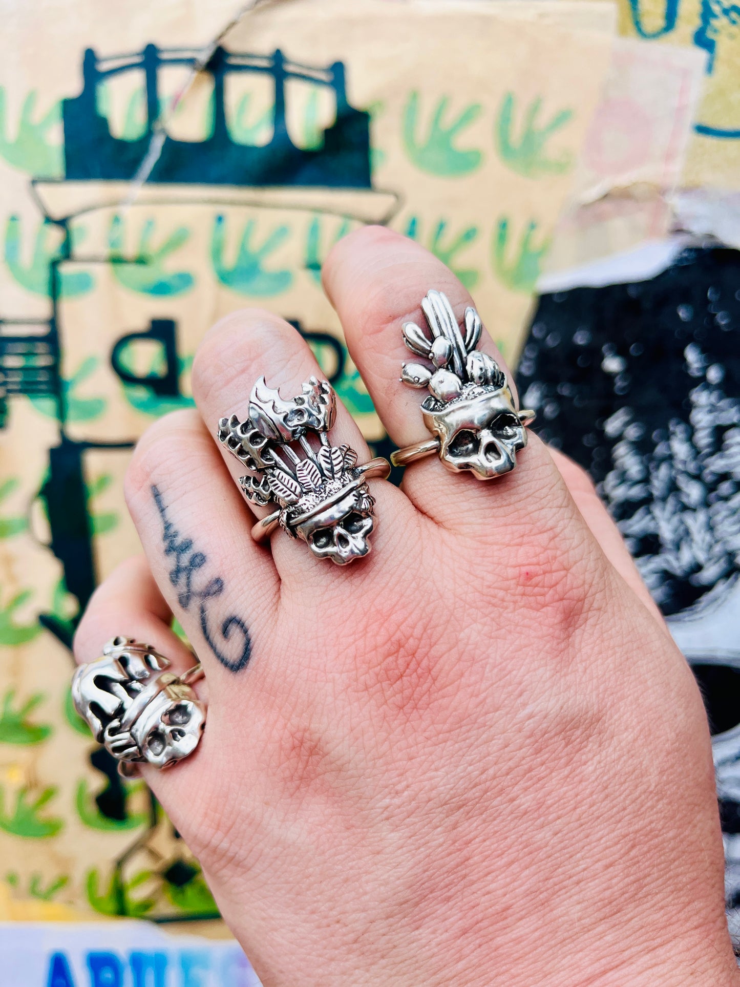 MONSTERA Skull Sterling Silver Ring
