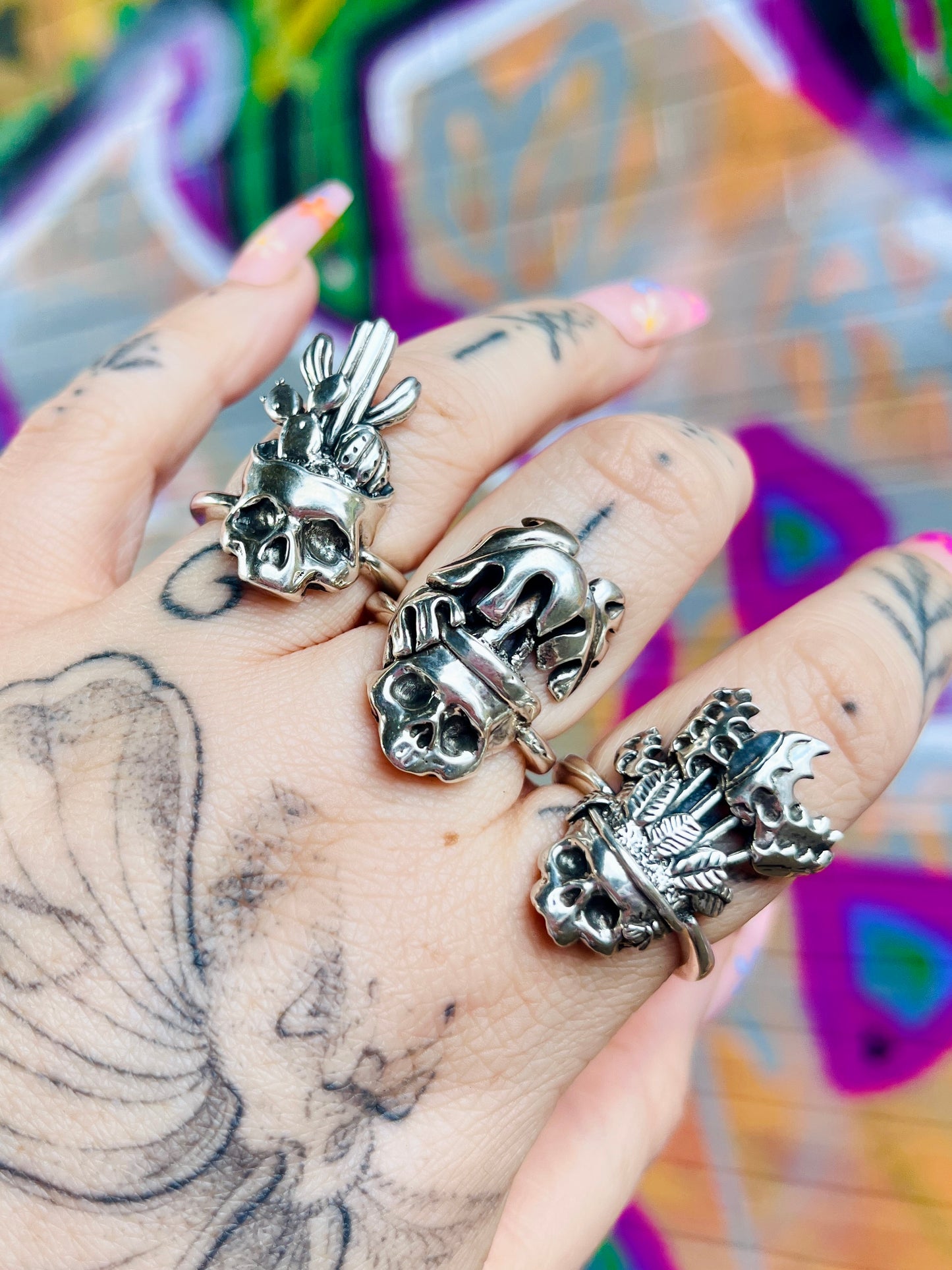 MONSTERA Skull Sterling Silver Ring