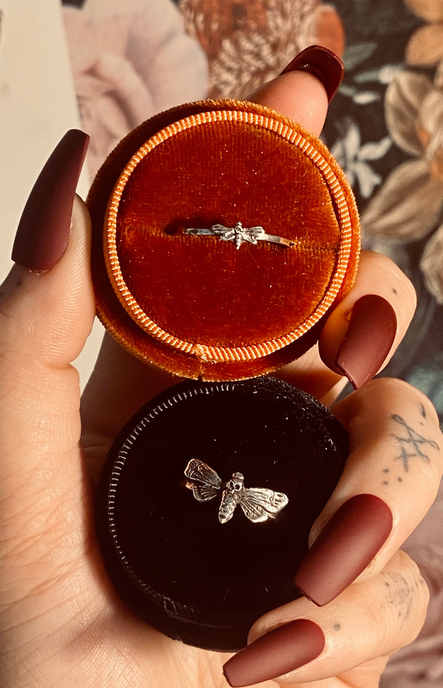 DEATHSHEAD MOTH ATROPOS STACKER Sterling Silver Ring
