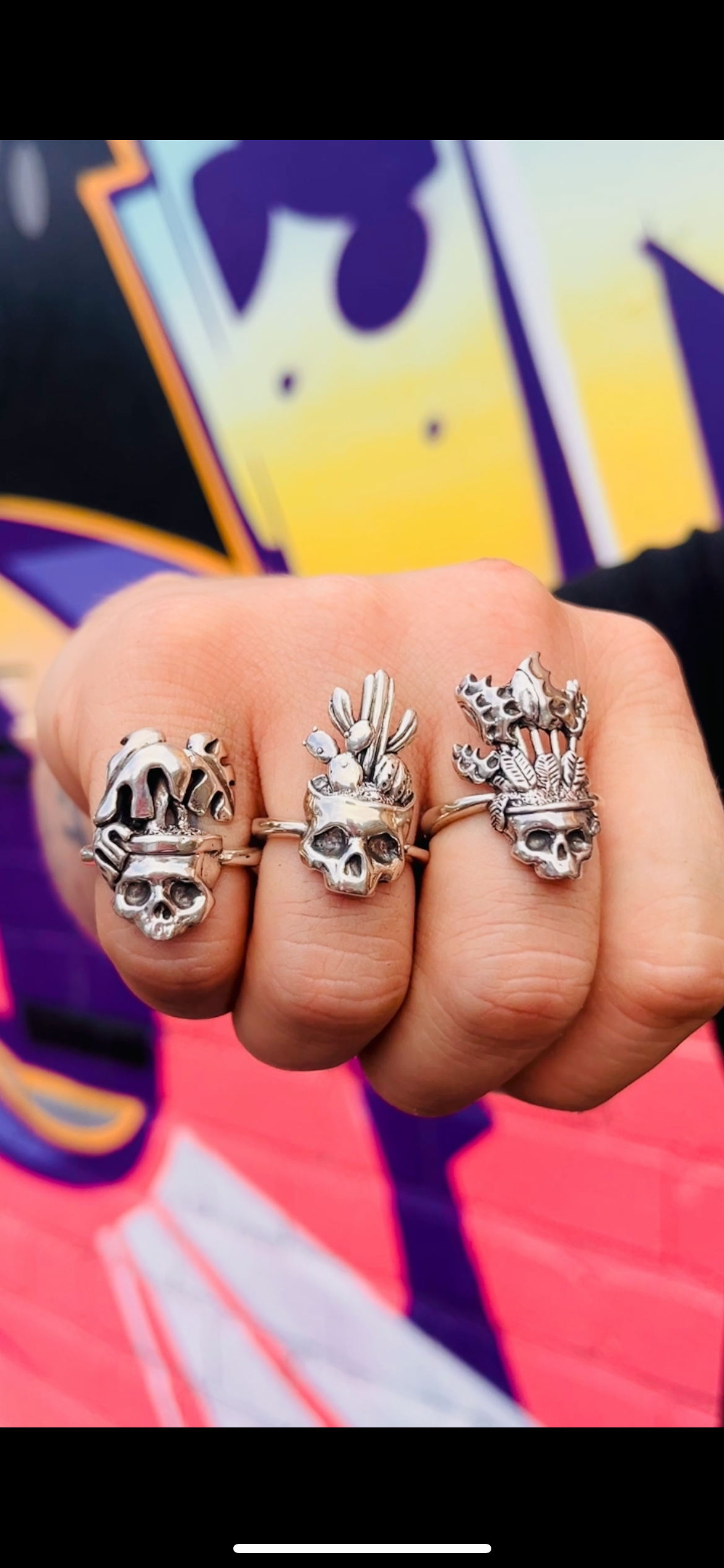 MONSTERA Skull Sterling Silver Ring
