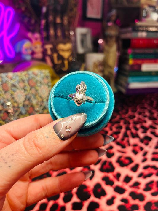 Sacred Heart Sterling Silver Stacker