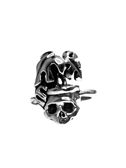 MONSTERA Skull Sterling Silver Ring
