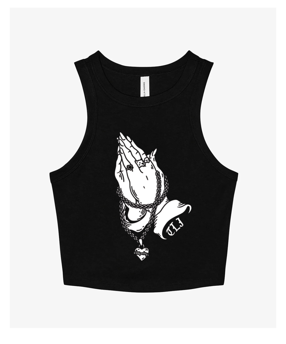 PRAYING HANDS RACER MICRO RIB TANK TOP
