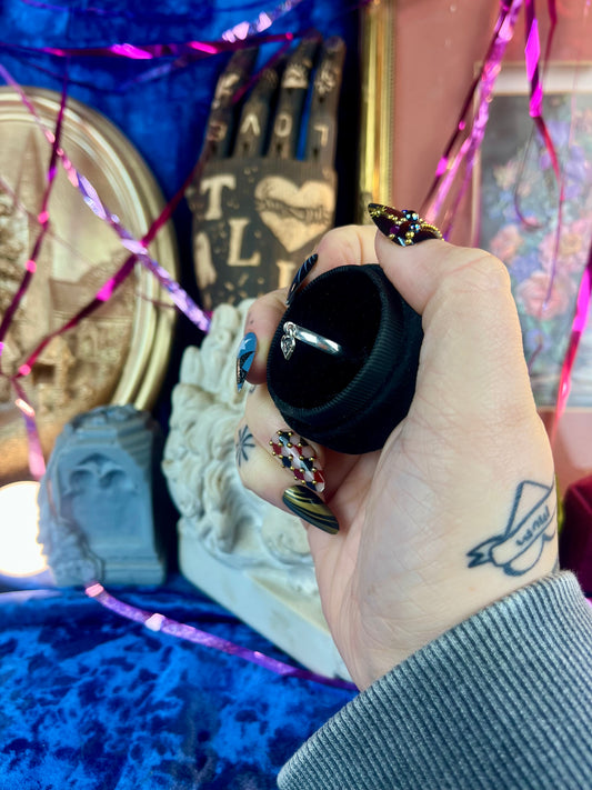 DANGLY LOVE LOCKED STACKER Sterling Silver Lock Ring