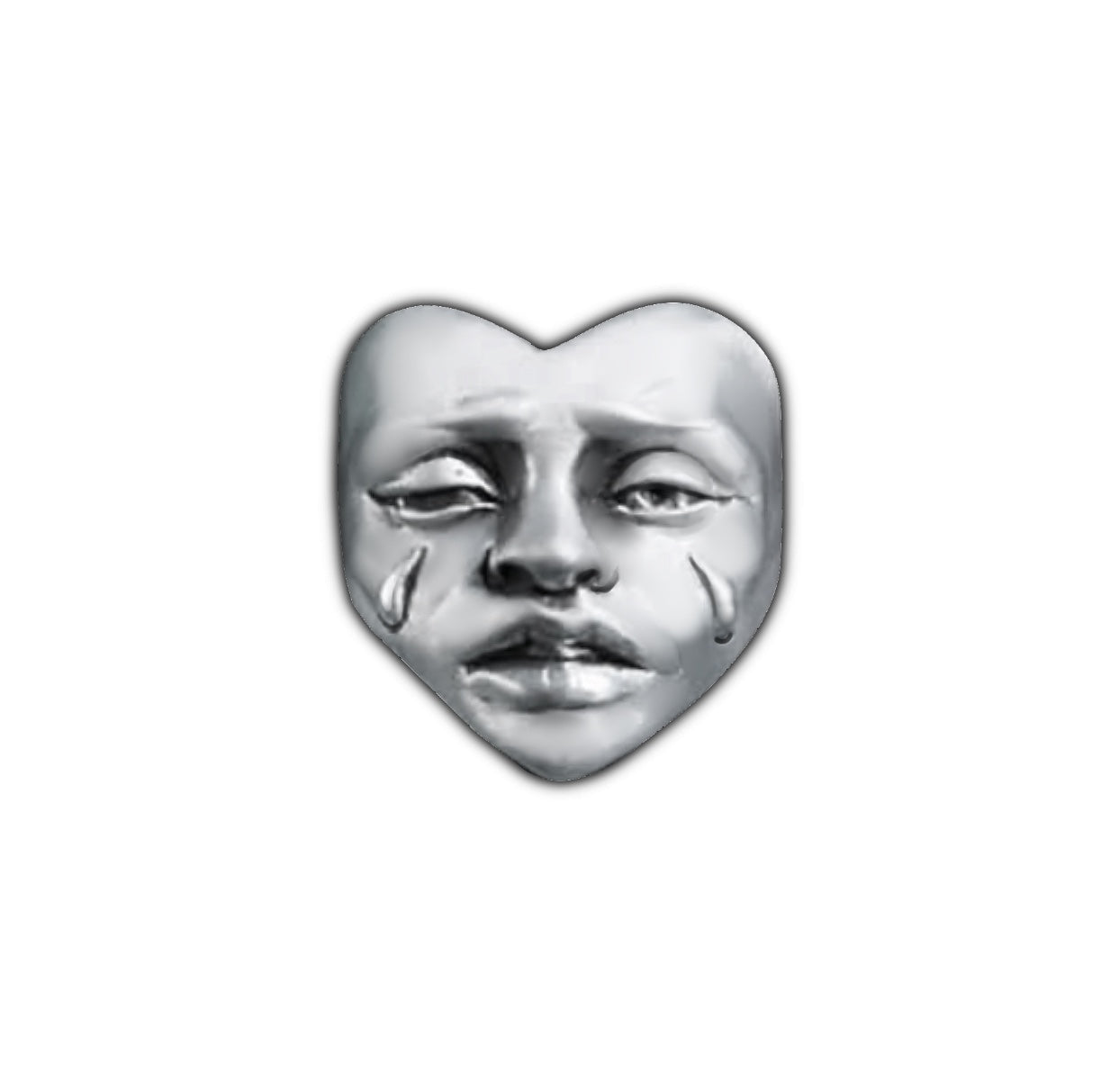 HOPELESS ROMANTIC Heart Face Sterling Silver Ring