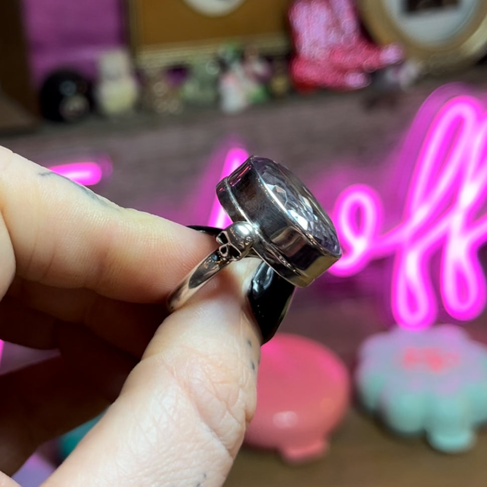 1 of 1 THE AMETHYST Sterling Silver Amethyst Skull Ring