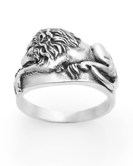 The Sleeping Lion Sterling Silver Ring