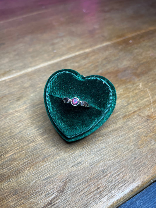 Night Court Opal Bat Wings Sterling Silver Ring