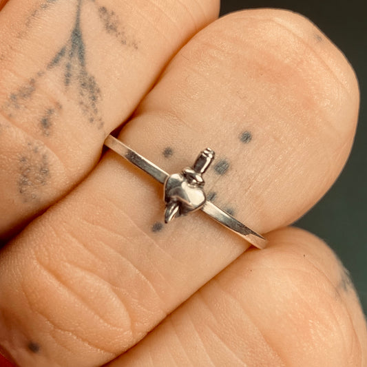 DAGGER HEART STACKER Sterling Silver Ring