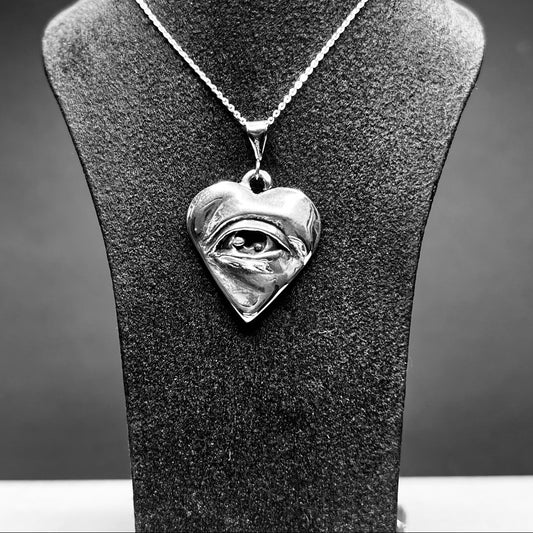 Lovers Eye Heart Sterling Silver Pendant