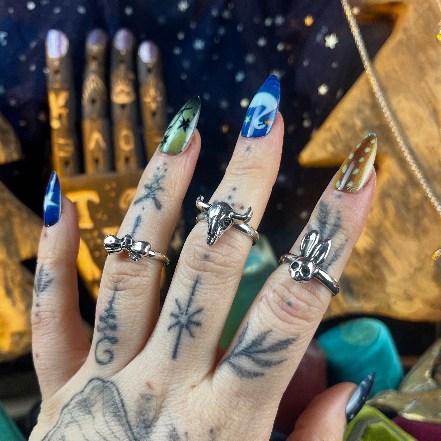 Buffalo Skull Sterling Silver Medium Stacker Ring