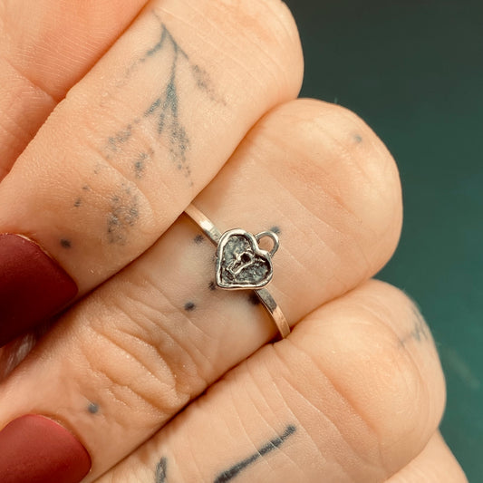 LOVE LOCKED STACKER Sterling Silver Lock Ring