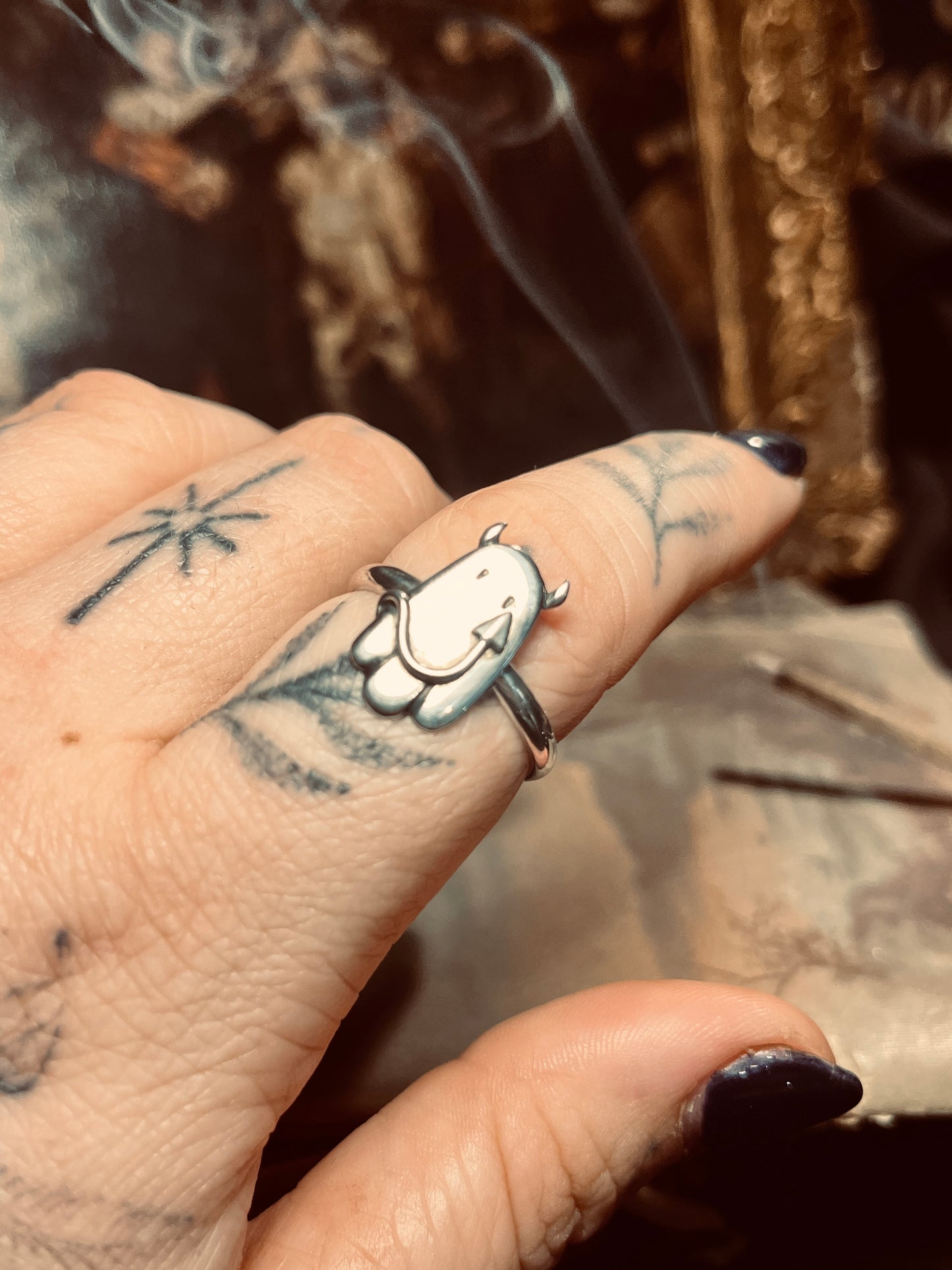 Diablo Sterling Silver Ghost Ring