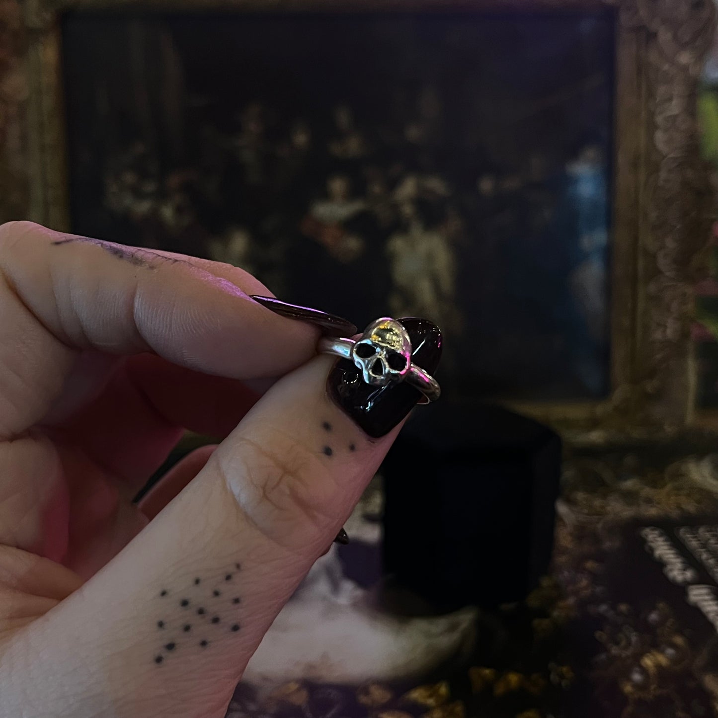 Archeron Small Skull Sterling Silver Ring