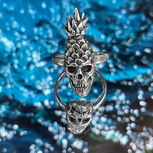 PINEAPPLE SKULL Sterling Silver Ring