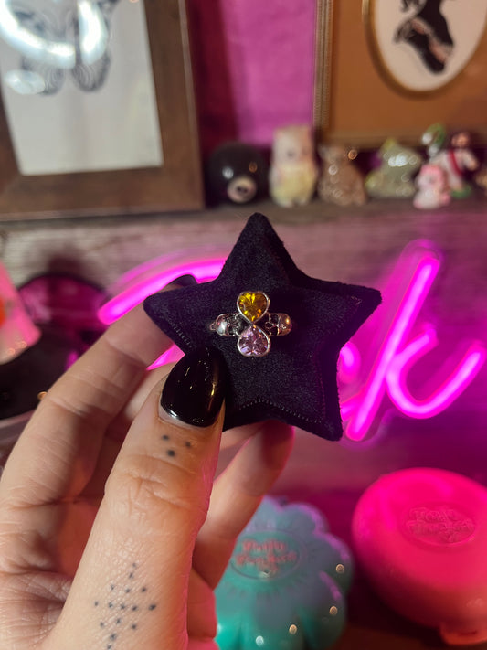 Toi Et Moi Pick Your Stone Faceted Skull Heart Sterling Silver Skull Engagement Ring