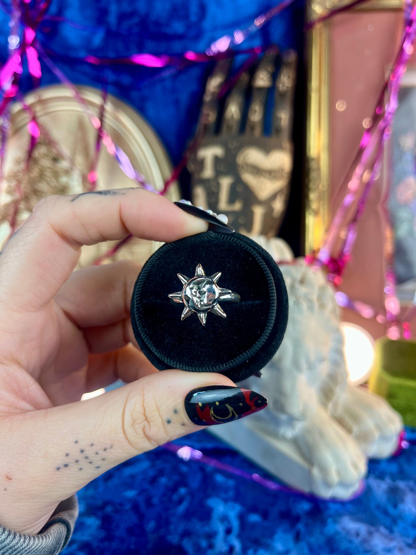 Sun & Moon Sterling Silver Medium Stacker Ring