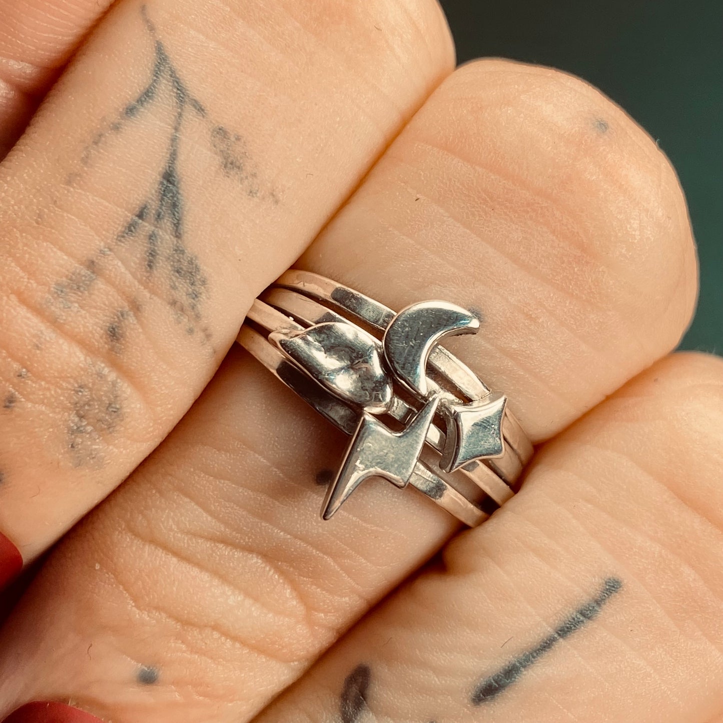 STARBURST STACKER Sterling Silver Ring