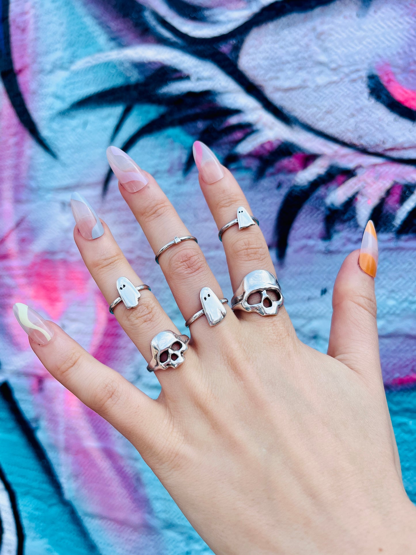 ARCANA Large Sterling Silver Skull Ring