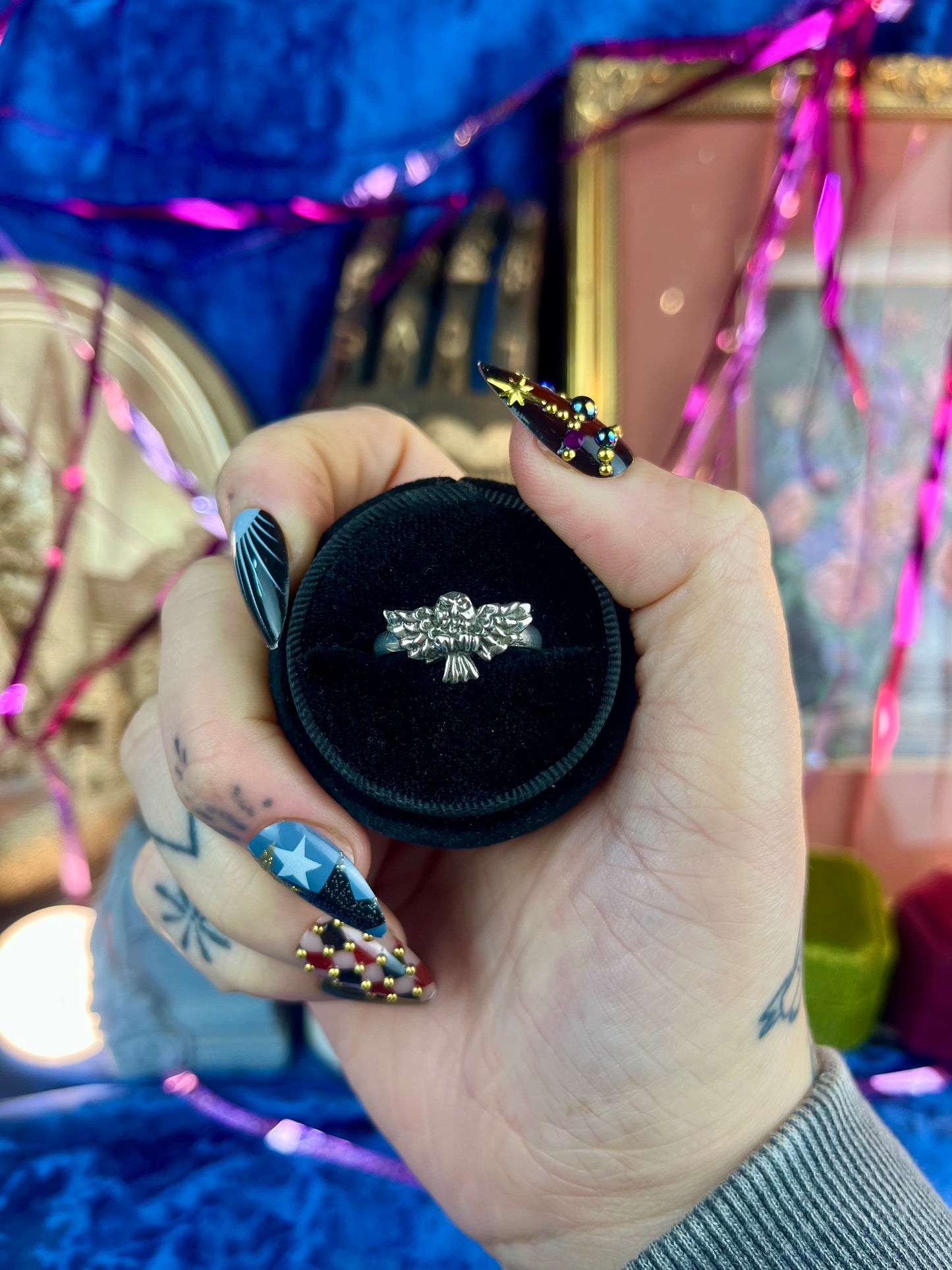 Wise Owl Sterling Silver Medium Stacker Ring