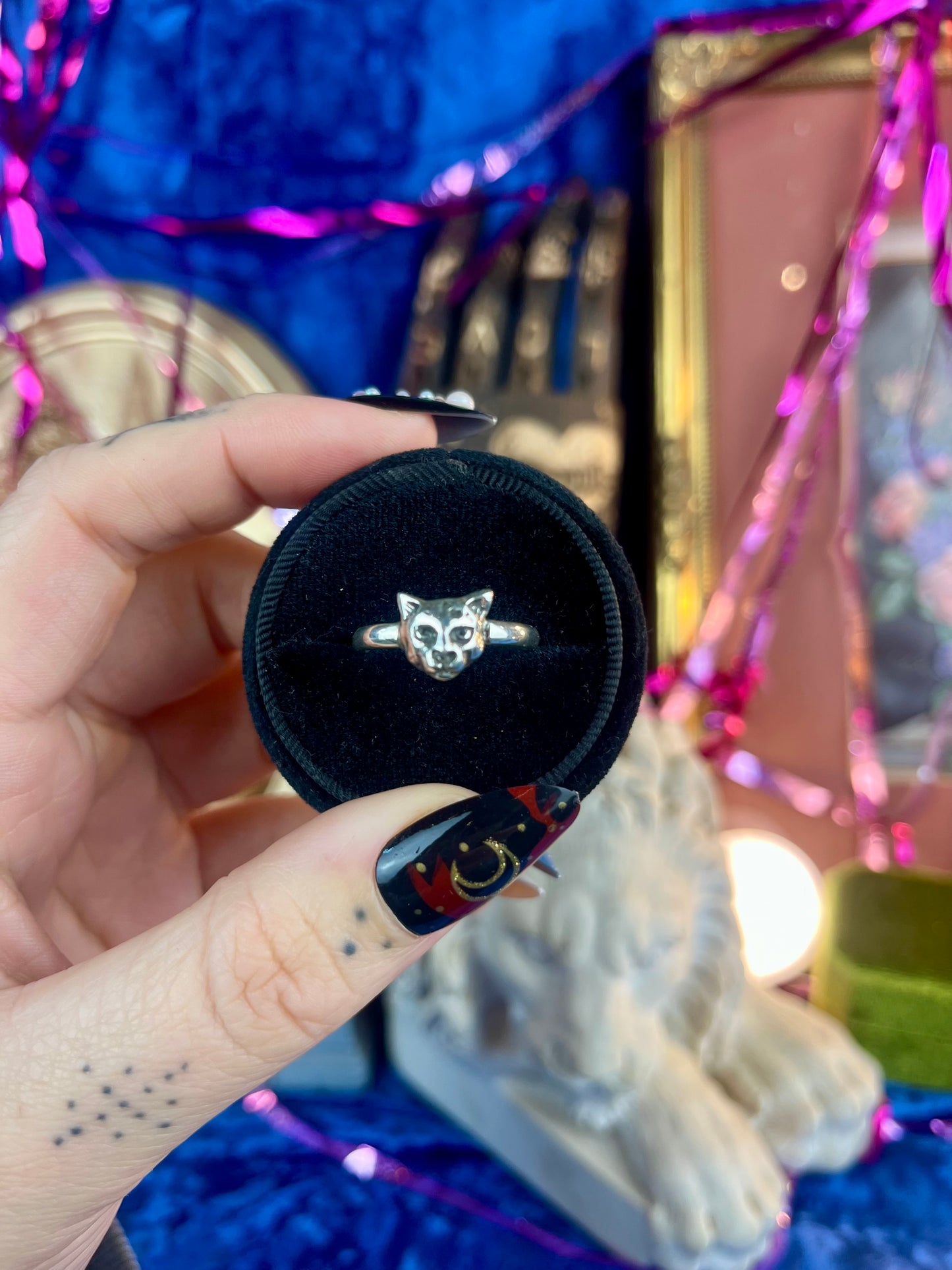 Bad Kitty Heart Leopard Light Sterling Silver Ring