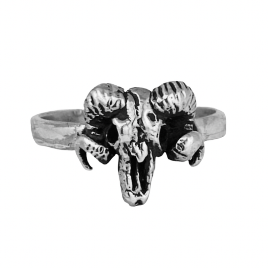 HOPE Rams Skull Sterling Silver Ring