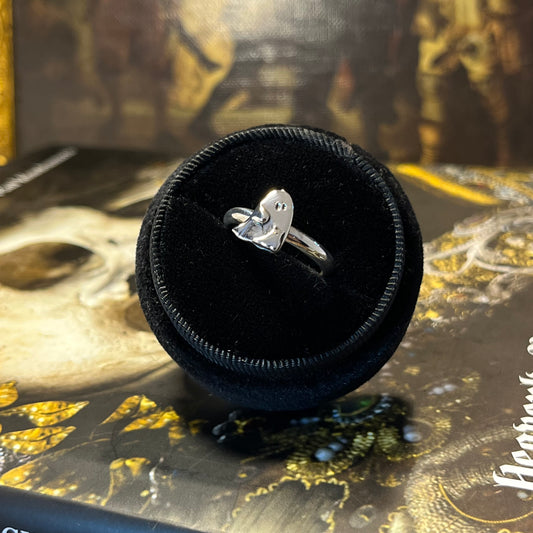 Dogwalking Ghost Sterling Silver Ghost Ring