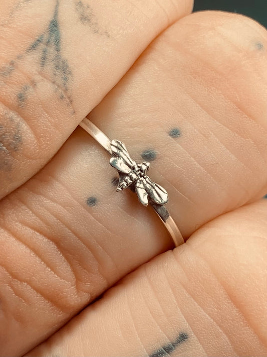 DEATHSHEAD MOTH ATROPOS STACKER Sterling Silver Ring