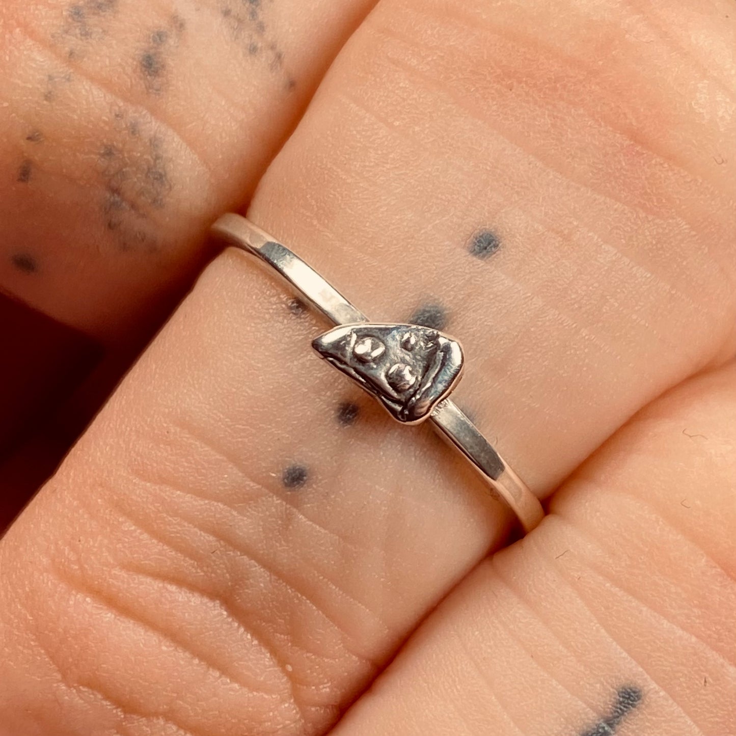 PIZZA BABY STACKER Sterling Silver Ring