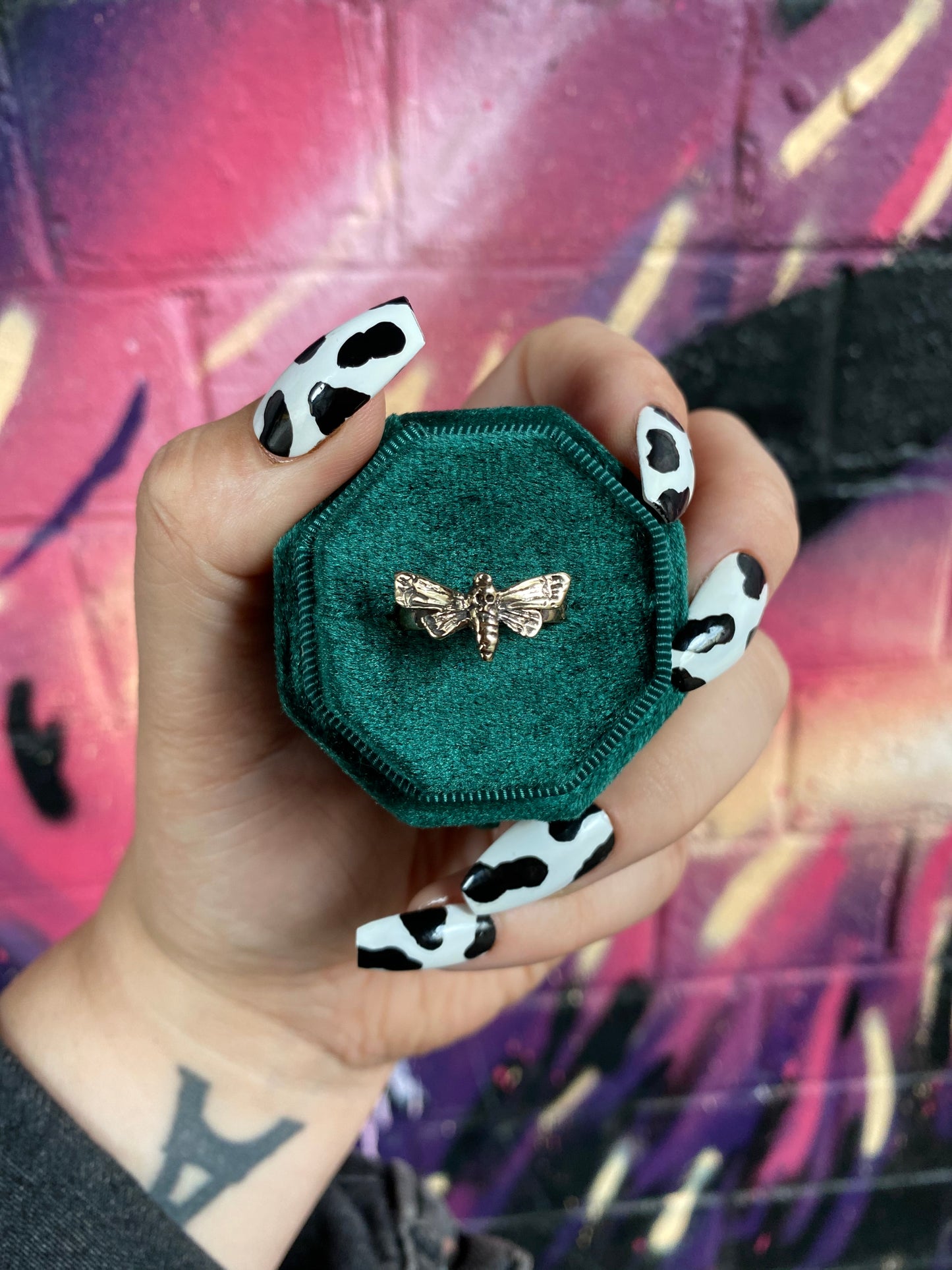 ATROPOS Deaths Head Moth Gold Ring