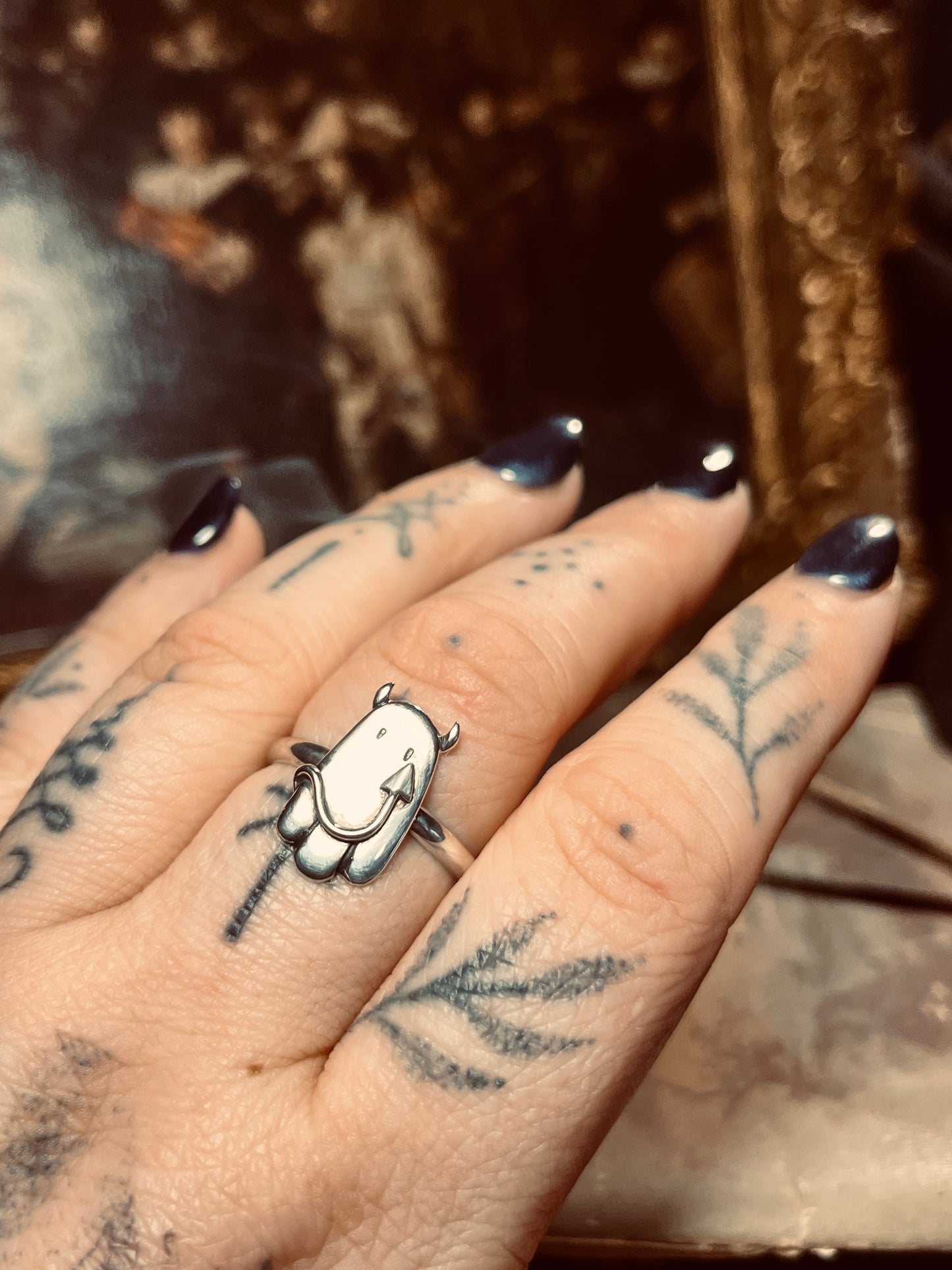 Diablo Sterling Silver Ghost Ring