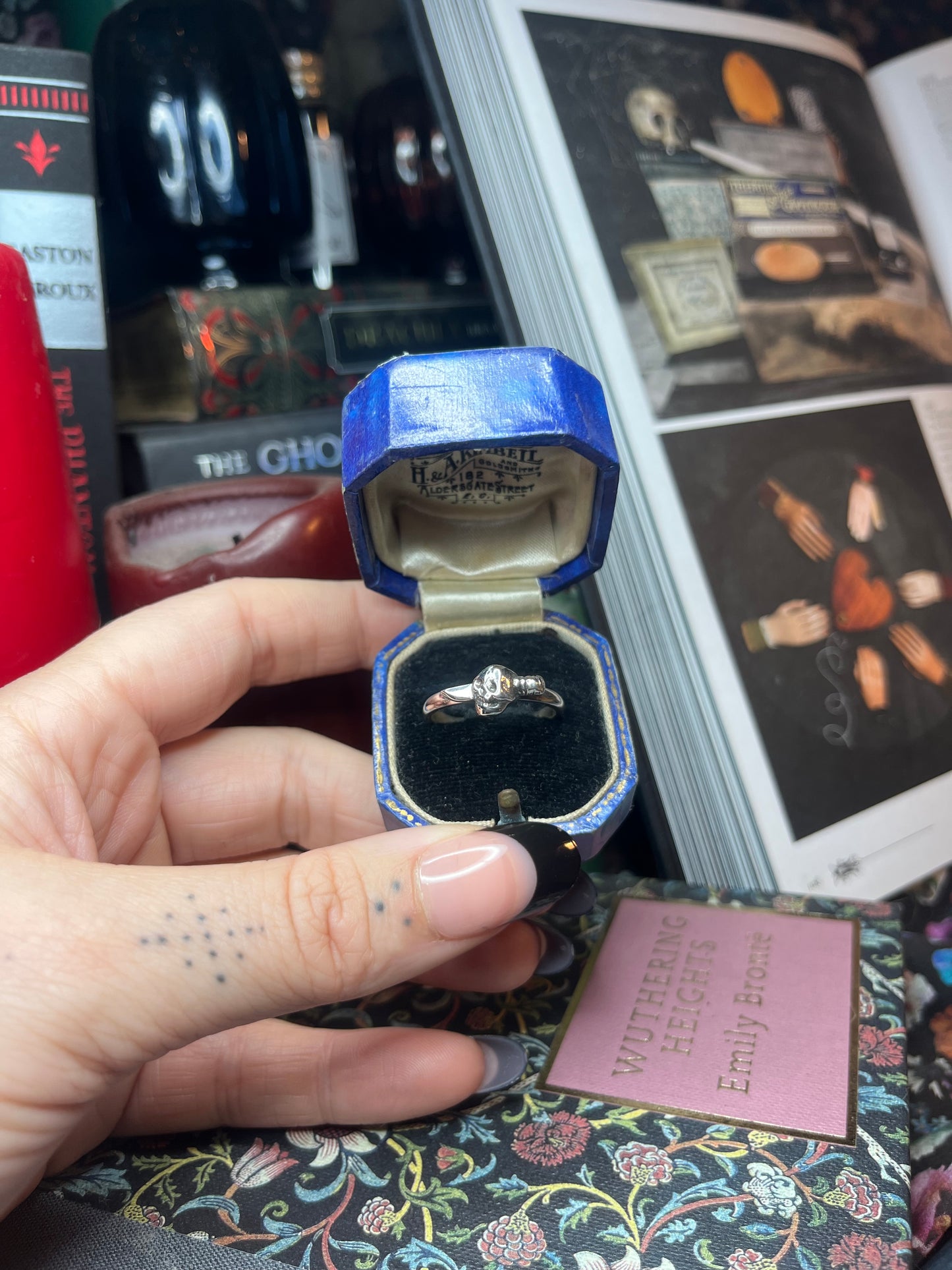 Skull Dagger Tattoo Sterling Silver Ring