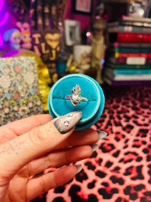 Sacred Heart Sterling Silver Stacker