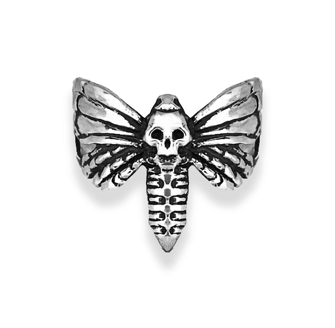 ACHERONTIA Big Deaths Head Moth Sterling Silver Ring