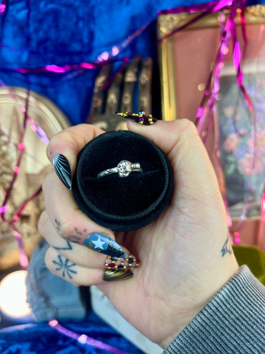 Skull Dagger Tattoo Sterling Silver Ring
