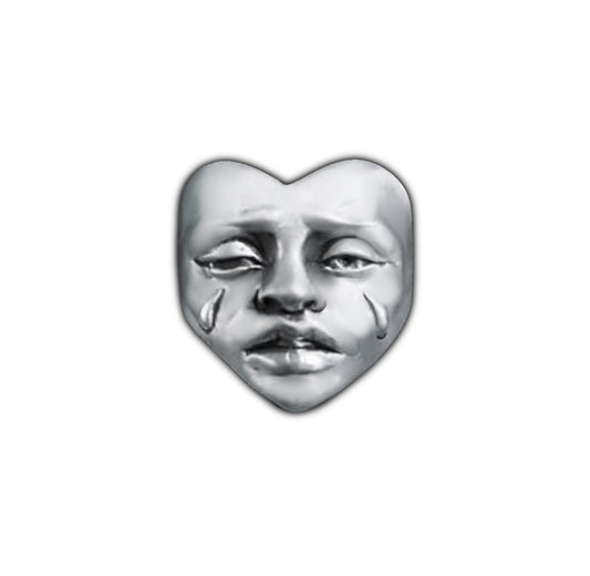 HOPELESS ROMANTIC Heart Face Sterling Silver Ring