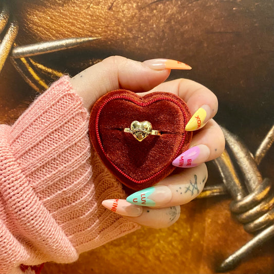 LOVEFOOL Barb Wire Heart 9ct Gold Ring